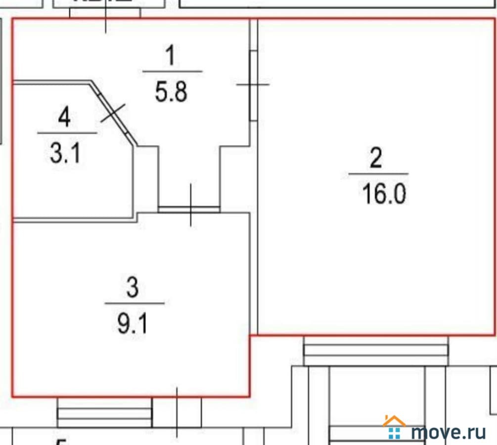 1-комн. квартира, 34 м²