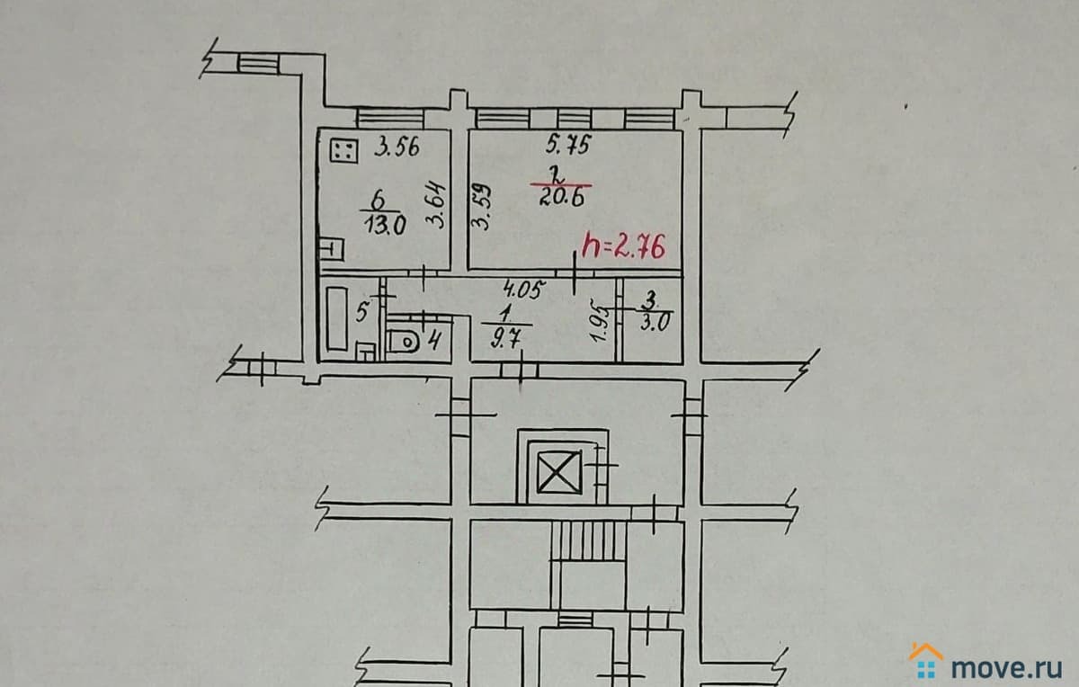 1-комн. квартира, 51.1 м²