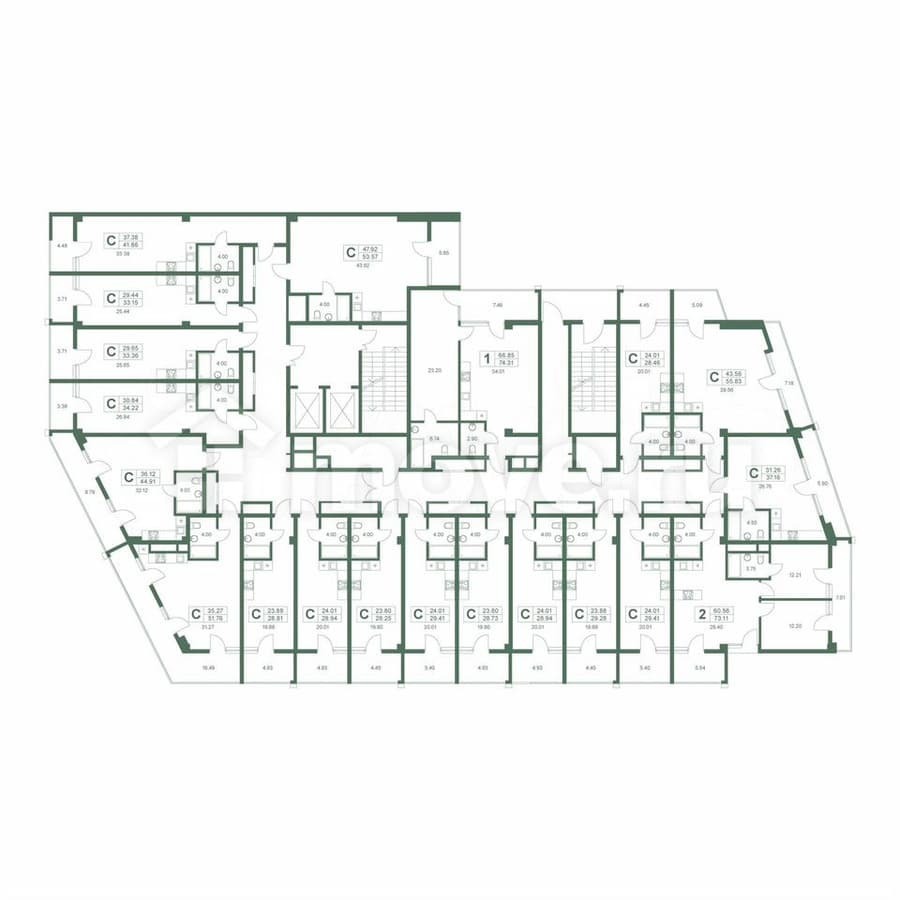 студия, 41.9 м²