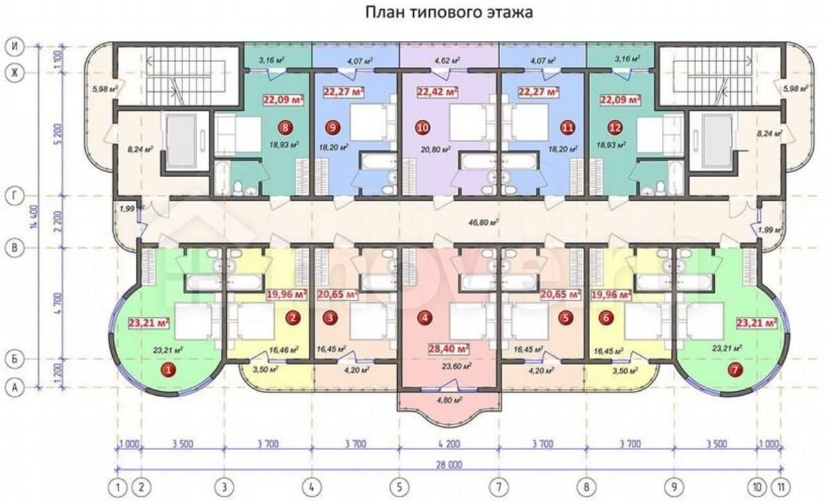 студия, 22.4 м²